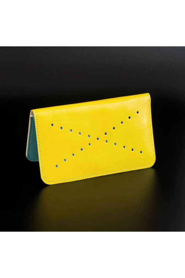 Kožená peněženka VIVID - žluto modrá