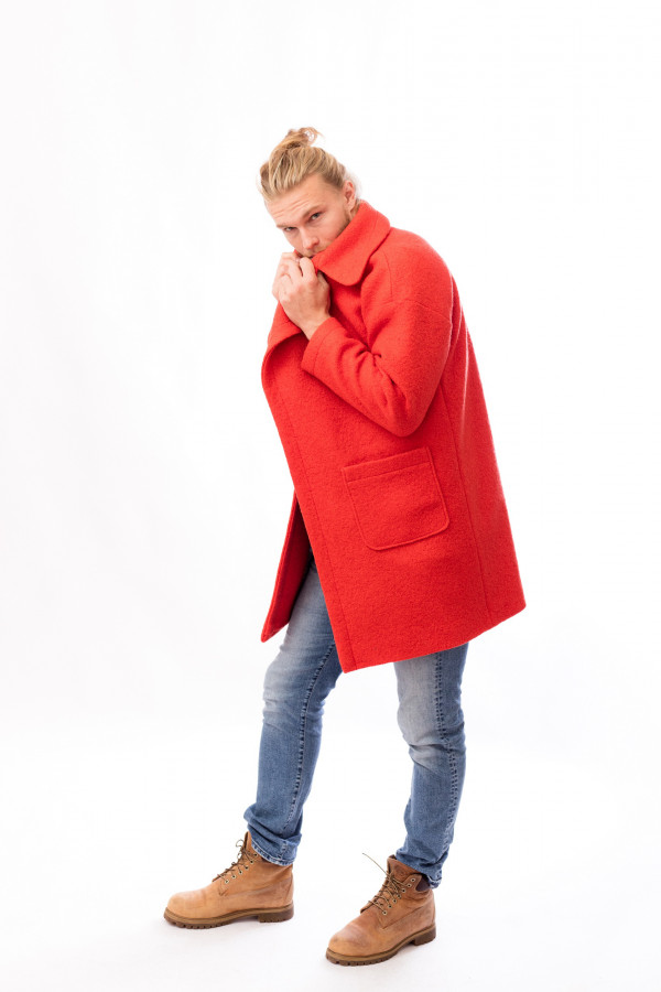 pánský kabát červený