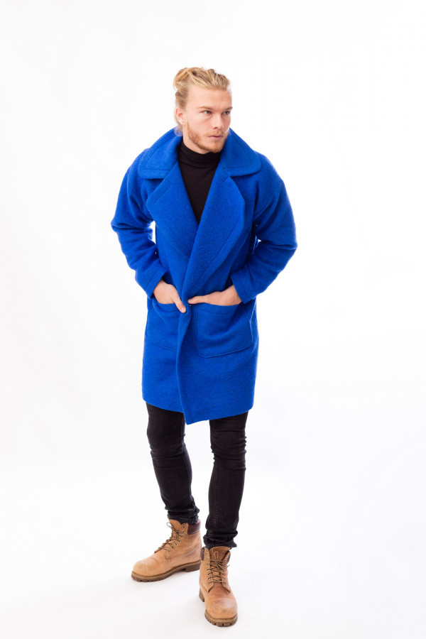 pánský modrý kabát